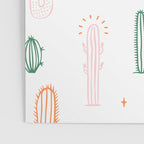 Retro hand drawn cactus plant pattern Poster Gallery Image 3