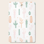 Retro hand drawn cactus plant pattern Cutting Board Gallery Image 1