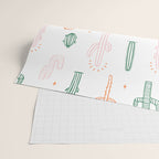 Retro hand drawn cactus plant pattern Wrapping Paper Gallery Image 2