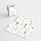 Retro hand drawn cactus plant pattern Jigsaw Puzzle Gallery Image 2