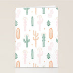 Retro hand drawn cactus plant pattern Stationery Card Gallery Image 2