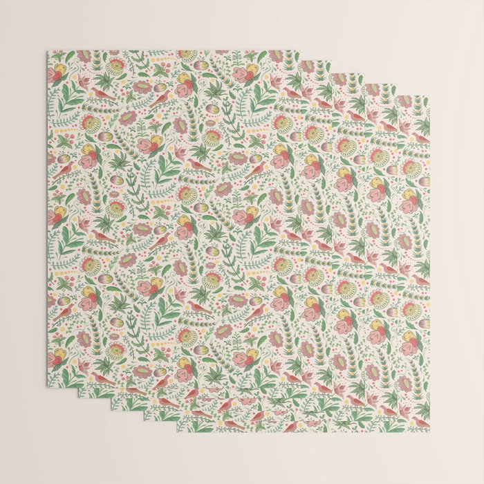 Swedish Floral - Cream Wrapping Paper Gallery Image 3