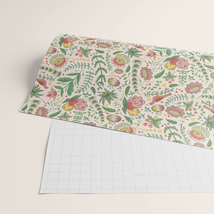 Swedish Floral - Cream Wrapping Paper Gallery Image 2