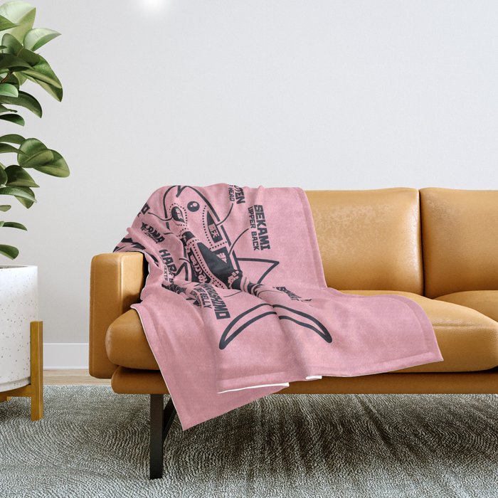 Tuna Anatomy Japanese Maguro Sushi - Coral Throw Blanket Gallery Image 1
