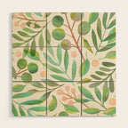 Watercolor Leaves II Wood Wall Art Gallery Image 1