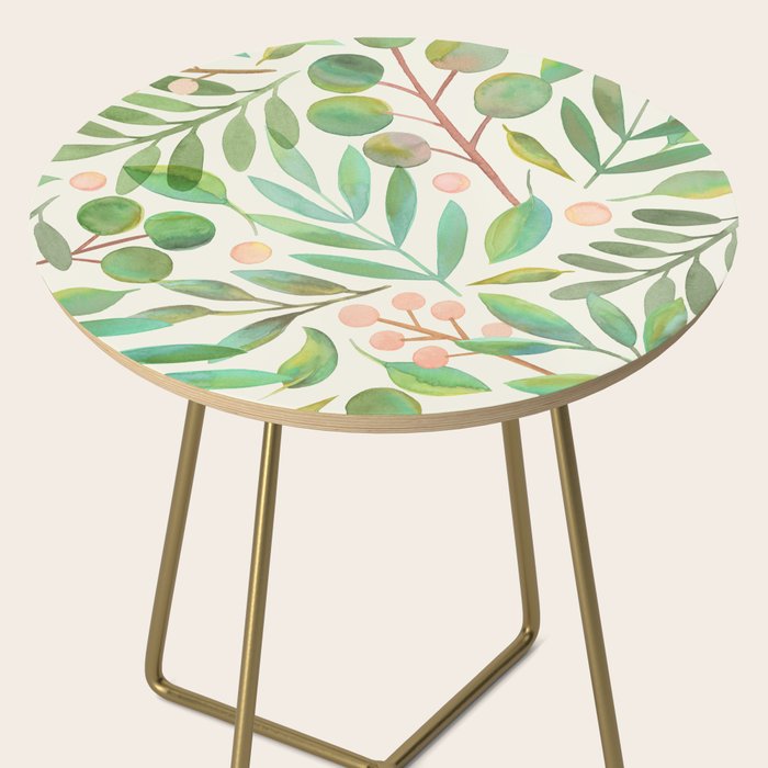 Watercolor Leaves II Side Table Gallery Image 2