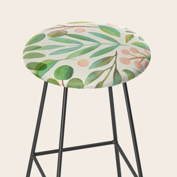 Watercolor Leaves II Stool Gallery Image 2