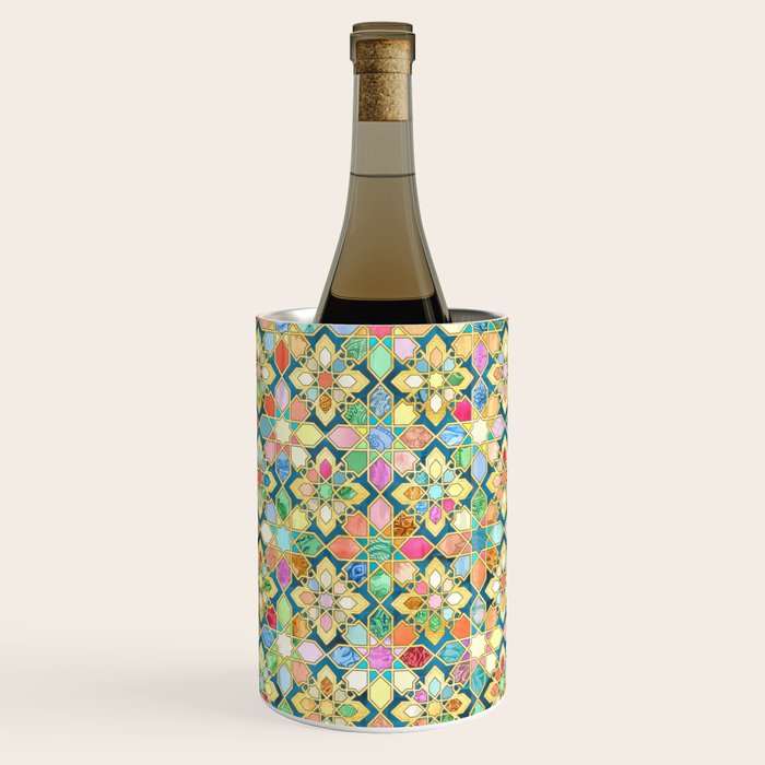 Gilded Moroccan Mosaic Tiles Wine Chiller Gallery Image 1