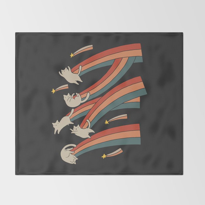 Cat Landscape 164: The Shooting Stars Throw Blanket Gallery Image 2