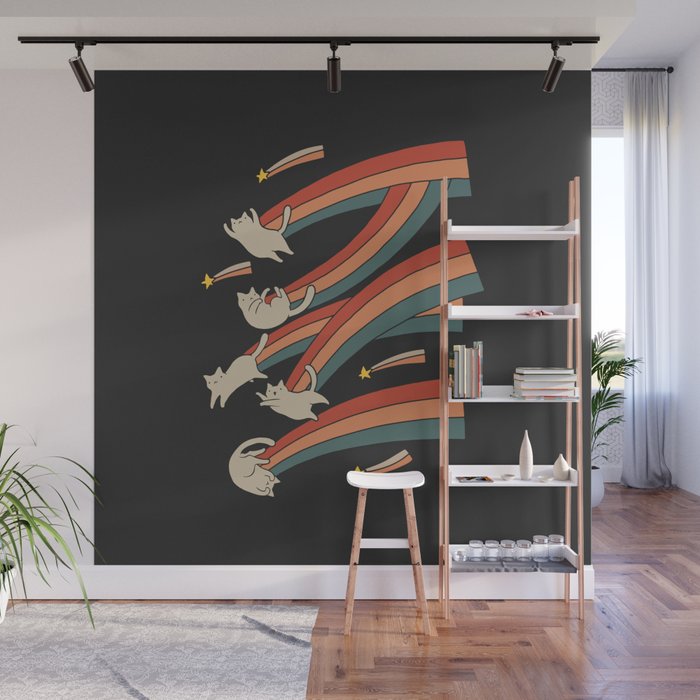 Cat Landscape 164: The Shooting Stars Wall Mural Gallery Image 1