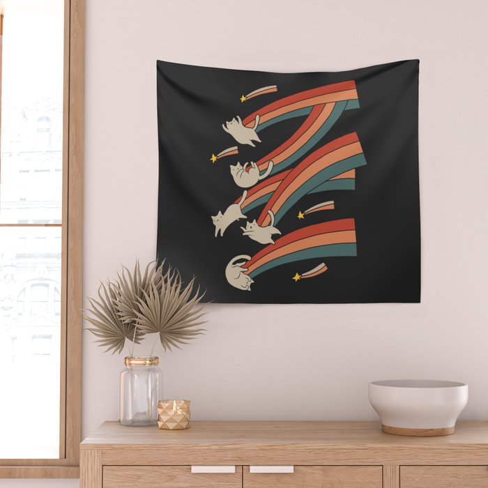 Cat Landscape 164: The Shooting Stars Wall Tapestry Gallery Image 2