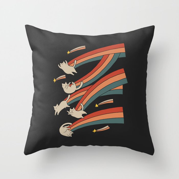 Cat Landscape 164: The Shooting Stars Throw Pillow Gallery Image 6