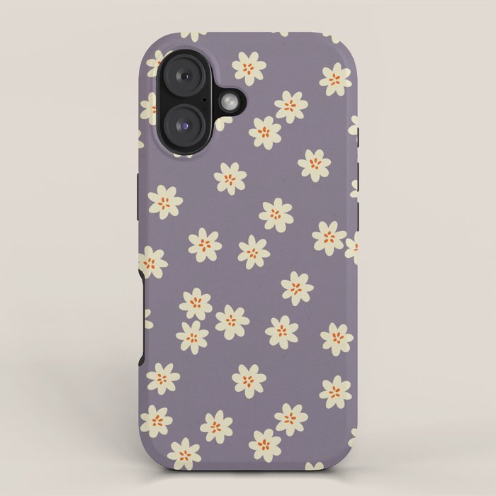 Tiny Flowers / Lavender & Orange iPhone Case Gallery Image 1