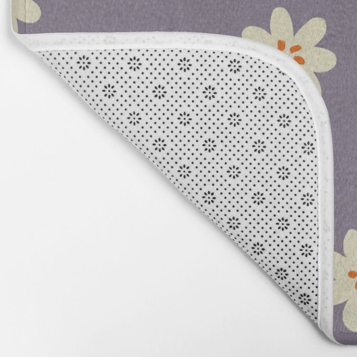 Tiny Flowers / Lavender & Orange Bath Mat Gallery Image 2