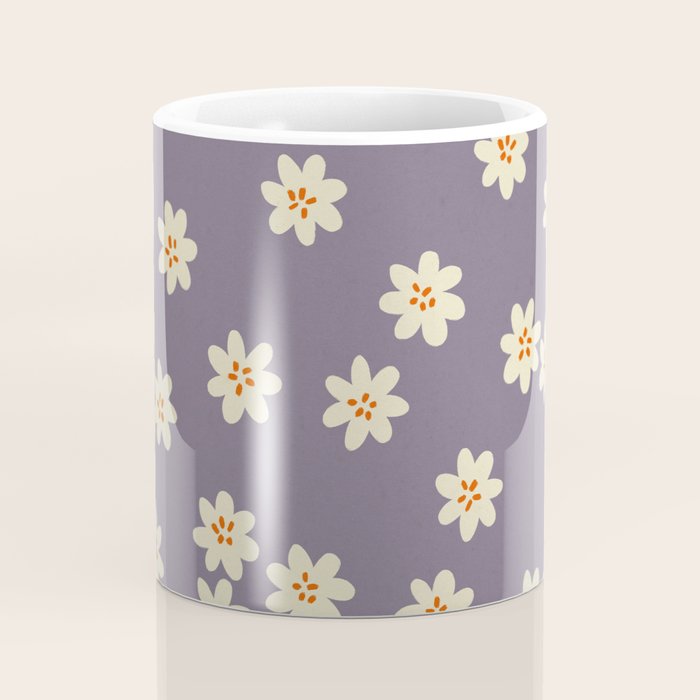 Tiny Flowers / Lavender & Orange Coffee Mug Gallery Image 4