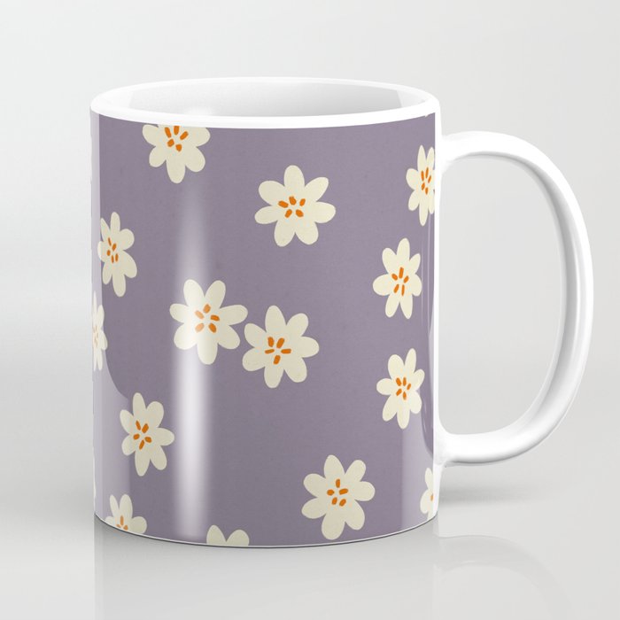 Tiny Flowers / Lavender & Orange Coffee Mug Gallery Image 1