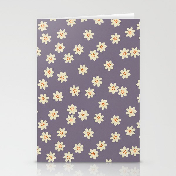 Tiny Flowers / Lavender & Orange Stationery Card Gallery Image 2