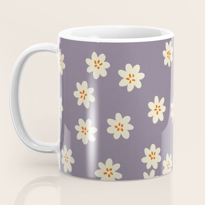 Tiny Flowers / Lavender & Orange Coffee Mug Gallery Image 3