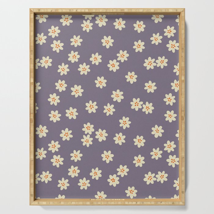 Tiny Flowers / Lavender & Orange Serving Tray Gallery Image 1