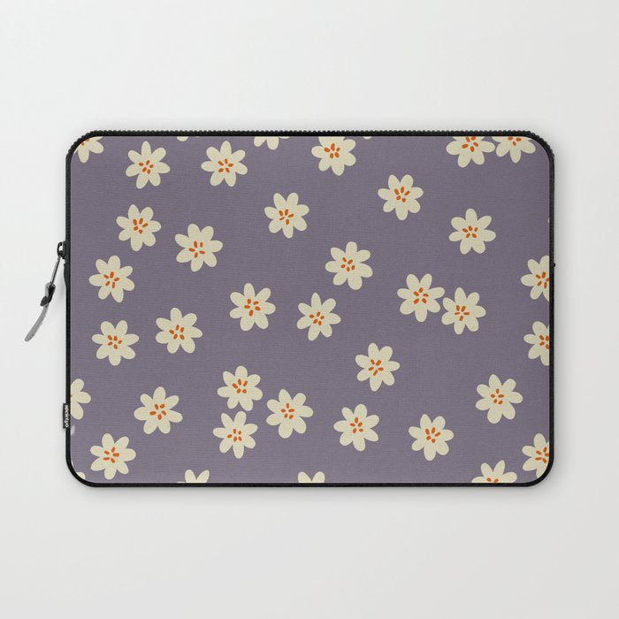 Tiny Flowers / Lavender & Orange Laptop Sleeve Gallery Image 1