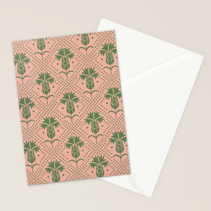 Bachelor Button Boutonniere Peach Green Stationery Card Gallery Image 2