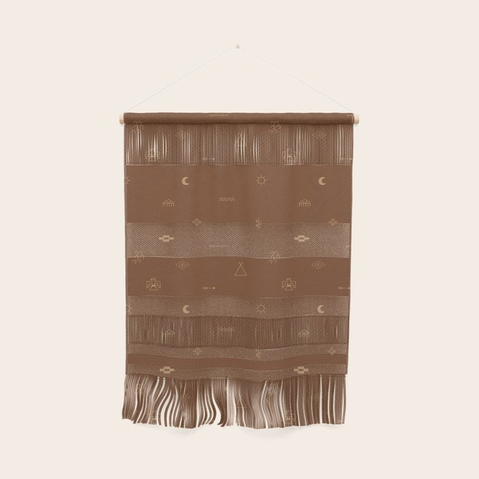 Southwestern Symbolic Pattern in Rust & Tan Wall Hanging Gallery Image 1