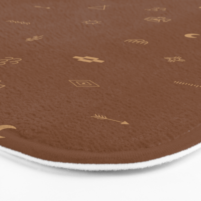 Southwestern Symbolic Pattern in Rust & Tan Bath Mat Gallery Image 3