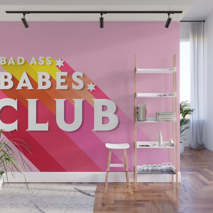 Bad Ass babes club in pink Wall Mural Gallery Image 1