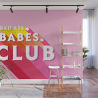 Bad Ass babes club in pink Wall Mural Gallery Image 1