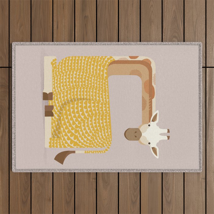 Whimsical Giraffe Outdoor Rug