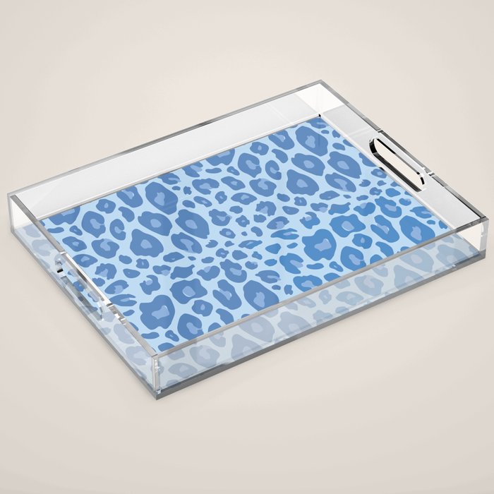 ultra bold leopard blue pastel Acrylic Tray Gallery Image 1