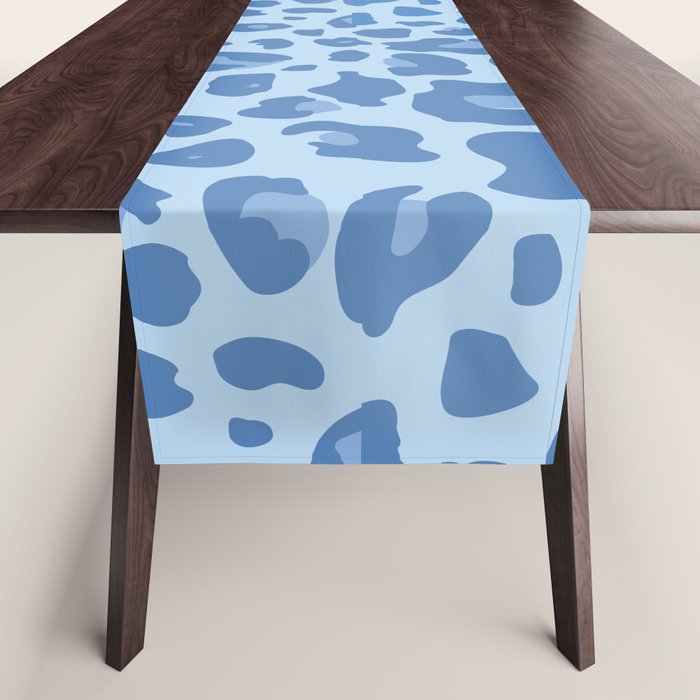 ultra bold leopard blue pastel Table Runner Gallery Image 1