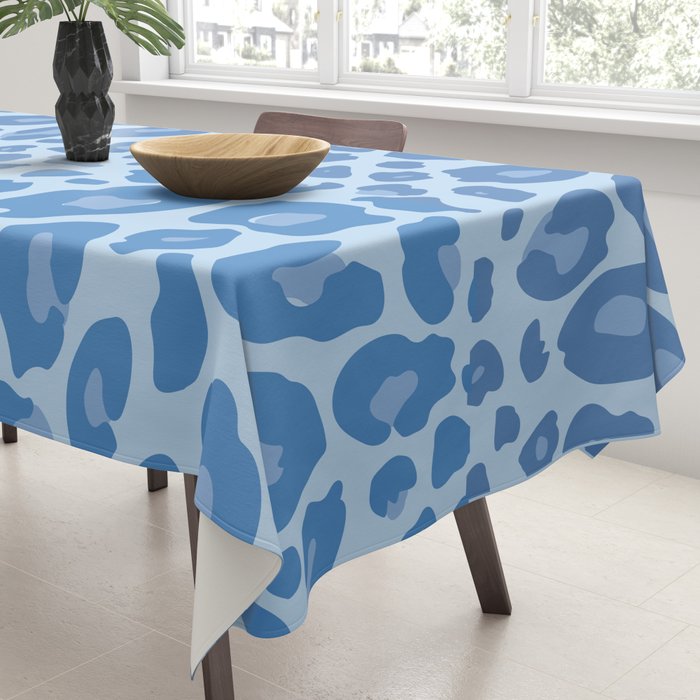 ultra bold leopard blue pastel Tablecloth Gallery Image 3