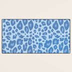 ultra bold leopard blue pastel Desk Mat Gallery Image 3