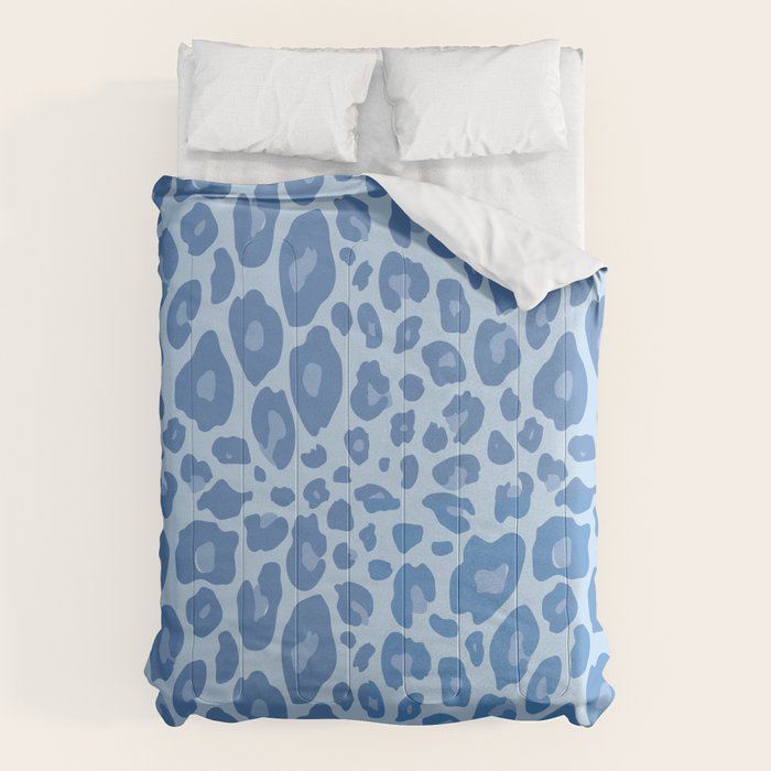 ultra bold leopard blue pastel Comforter Gallery Image 6