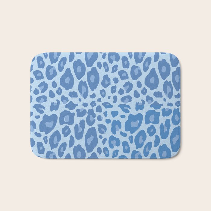 ultra bold leopard blue pastel Bath Mat Gallery Image 1