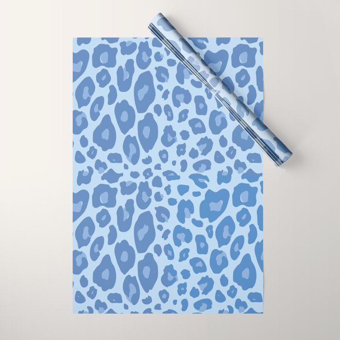 ultra bold leopard blue pastel Wrapping Paper Gallery Image 1
