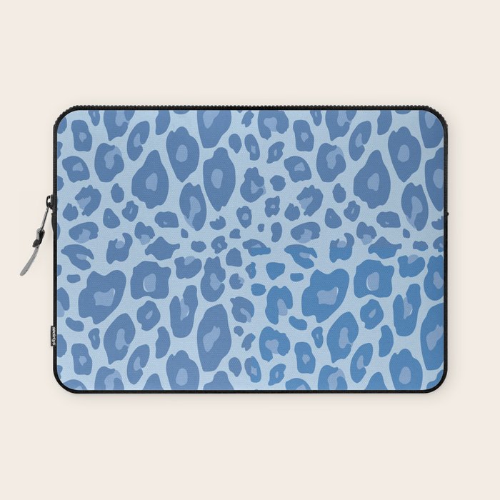 ultra bold leopard blue pastel Laptop Sleeve Gallery Image 1