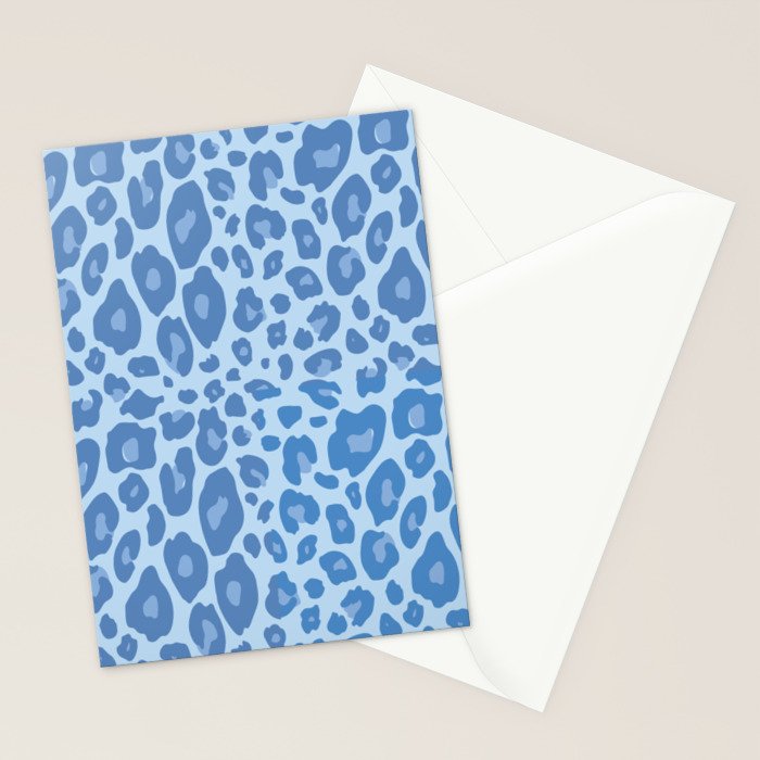 ultra bold leopard blue pastel Stationery Card Gallery Image 2