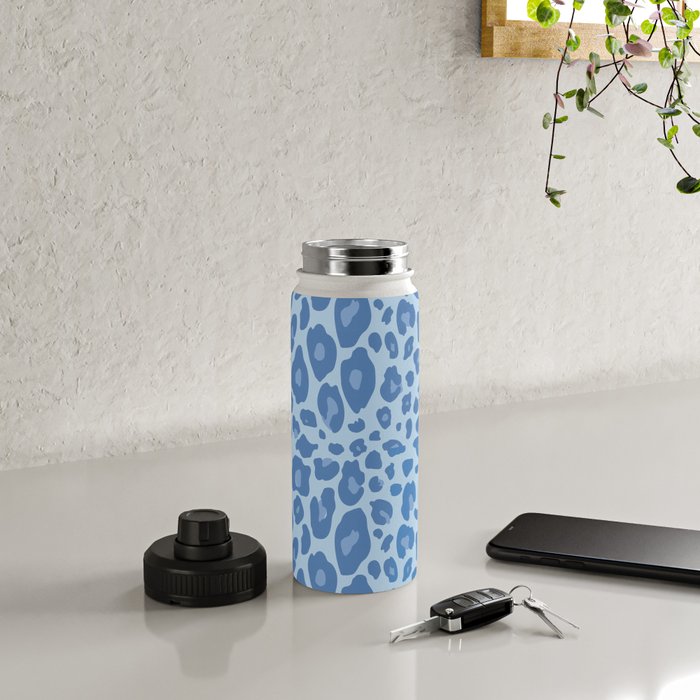 ultra bold leopard blue pastel Water Bottle Gallery Image 4