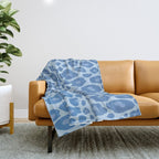 ultra bold leopard blue pastel Throw Blanket Gallery Image 1