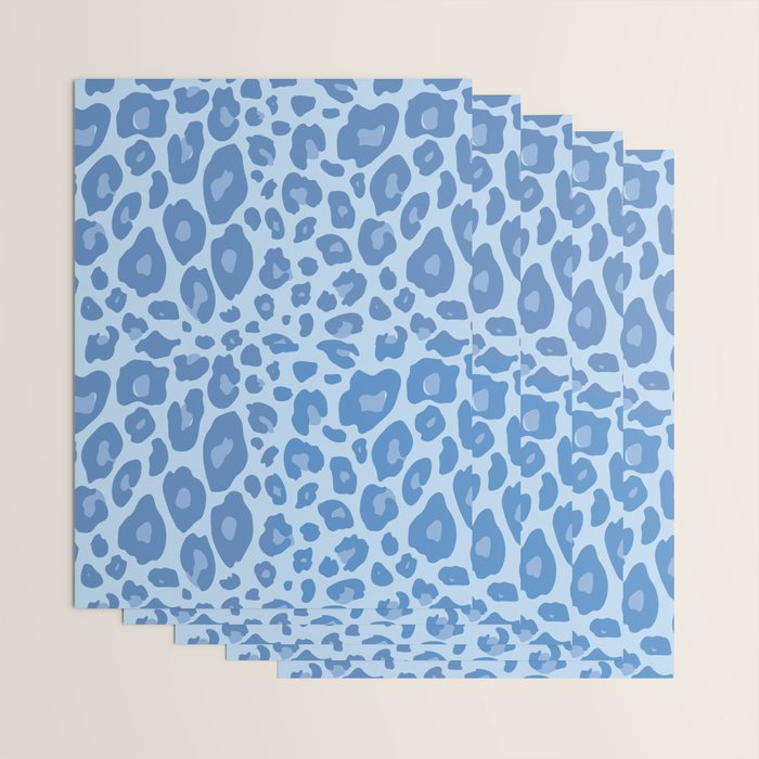 ultra bold leopard blue pastel Wrapping Paper Gallery Image 3