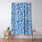 ultra bold leopard blue pastel Window Curtain Gallery Image 5