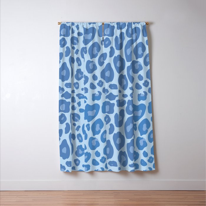 ultra bold leopard blue pastel Window Curtain Gallery Image 3