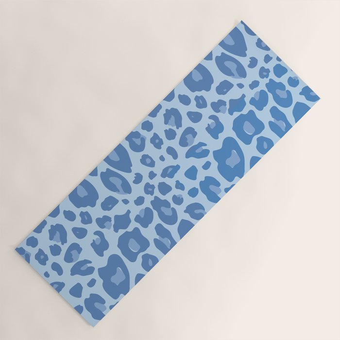 ultra bold leopard blue pastel Yoga Mat Gallery Image 1