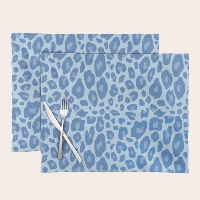 ultra bold leopard blue pastel Placemat Gallery Image 1