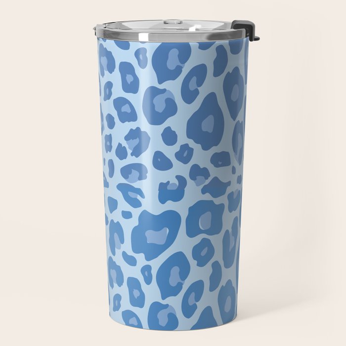 ultra bold leopard blue pastel Travel Mug Gallery Image 2