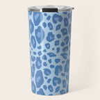 ultra bold leopard blue pastel Travel Mug Gallery Image 1