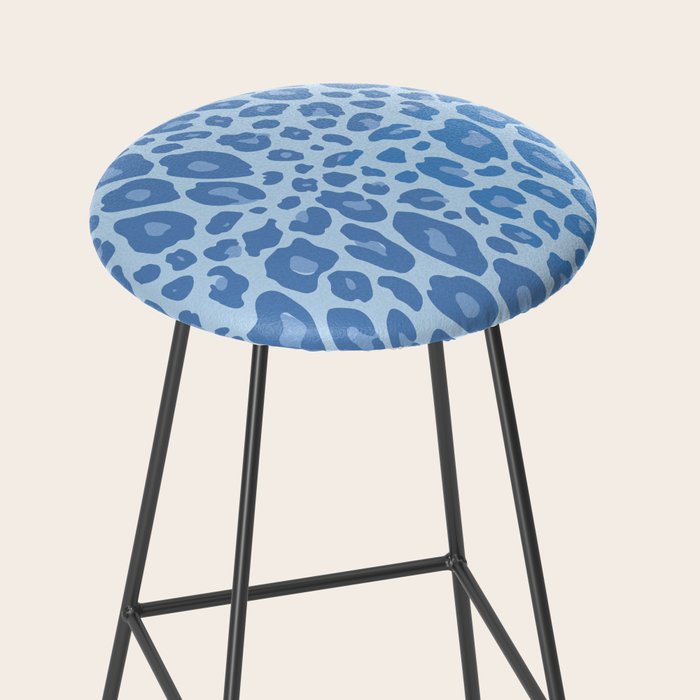 ultra bold leopard blue pastel Stool Gallery Image 2