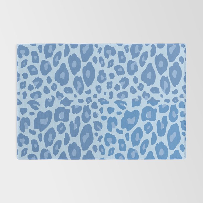 ultra bold leopard blue pastel Rug Gallery Image 2